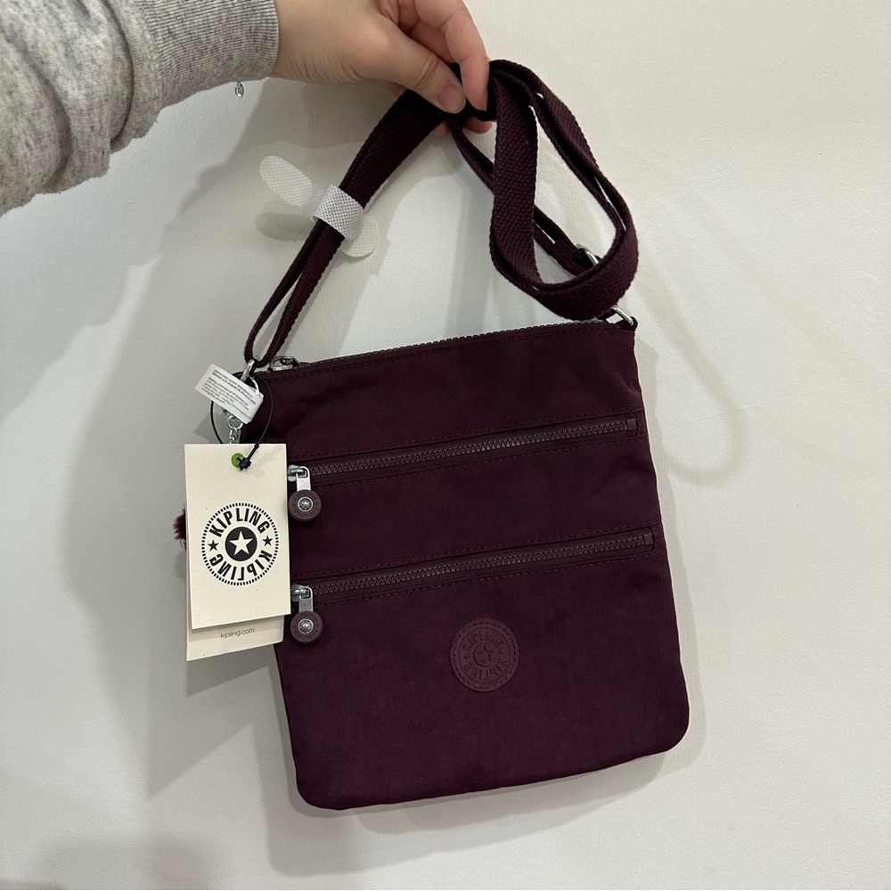 NWT Kipling Keiko Nylon Mini Crossbody Bag (Dark Plum)